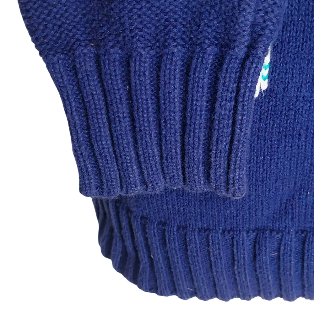 Old Navy Navy Blue Sweater with White & Light Blue Reindeer